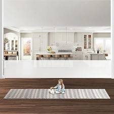 175" Retractable Baby Gates Extra Wide 35" Tall Child Gates Wide Openings White