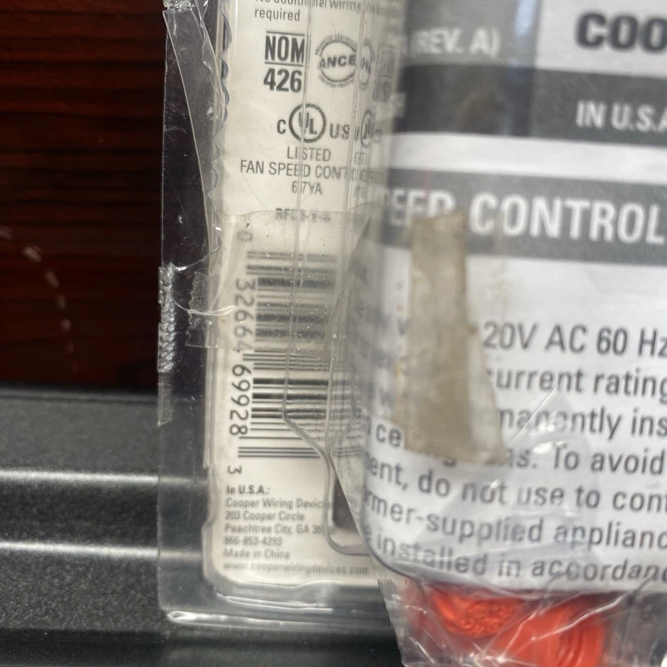 Cooper Wiring Devices RFS5 Rotary Fan Speed Controller 5A 120V Wall Switch - Image 4 of 4