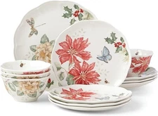 New Lenox Butterfly Meadow Holiday 12-Piece Dinnerware Set (Service for 4)