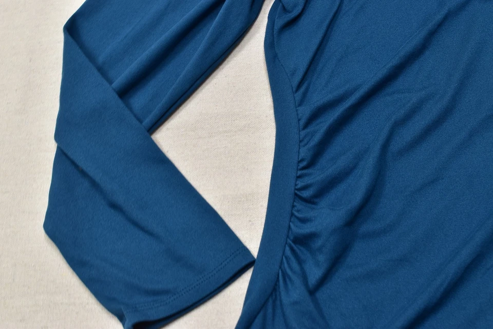 Camiseta Top Para Mujer Lane Bryant Manga Larga Cuello Redondo Azul Talla 18/20 Poliéster Foto 4 de 4