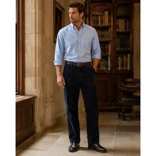Vintage Polo Ralph Lauren Corduroy Pants Mens SZ 40X30 Navy Blue Preppy Academia