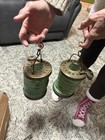 2 Vtg Lantern Collapsible Hanging Metal Accordion Style Tea Light Candle Holder — photo 3