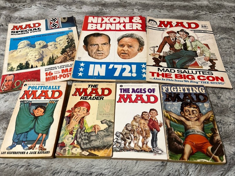 Collectible vintage Mad Magazines and books Lot