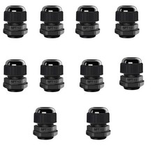 10 Pack 1/2" NPT Cable Gland Waterproof IP68 Nylon Cable Pass Through Cord Grip