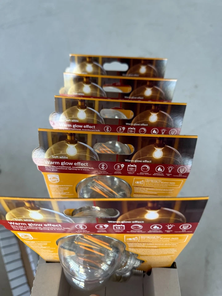 NEW 10-Pack Philips BA11 25W 185 Lumens Light Bulbs Warm Glow, Candelabra Base - Image 2 of 2