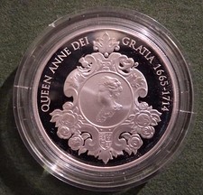 UK - 2014 silver 5 Pound - Death of Queen Anne - PROOF as issued