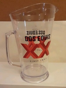 Brand New Dos Equis Classic Red & Black Logo Clear 60oz Beer Pitcher Cerveza Mex