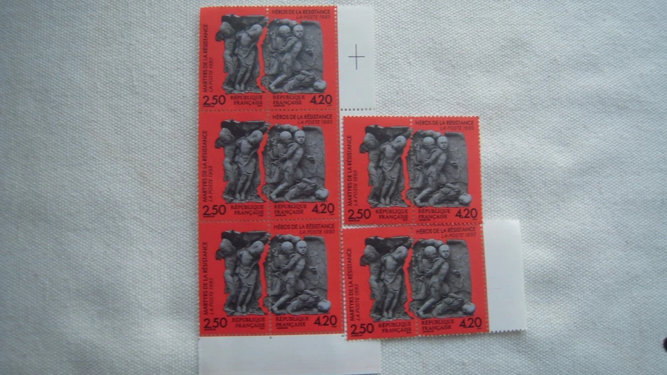 lot de 10 timbres "martyres de la resistance 1993 - Photo 1/1