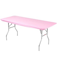 Kwik-Covers 10-Pack Rectangular Fitted Table Covers 6-8ft Indoor/Outdoor Pink