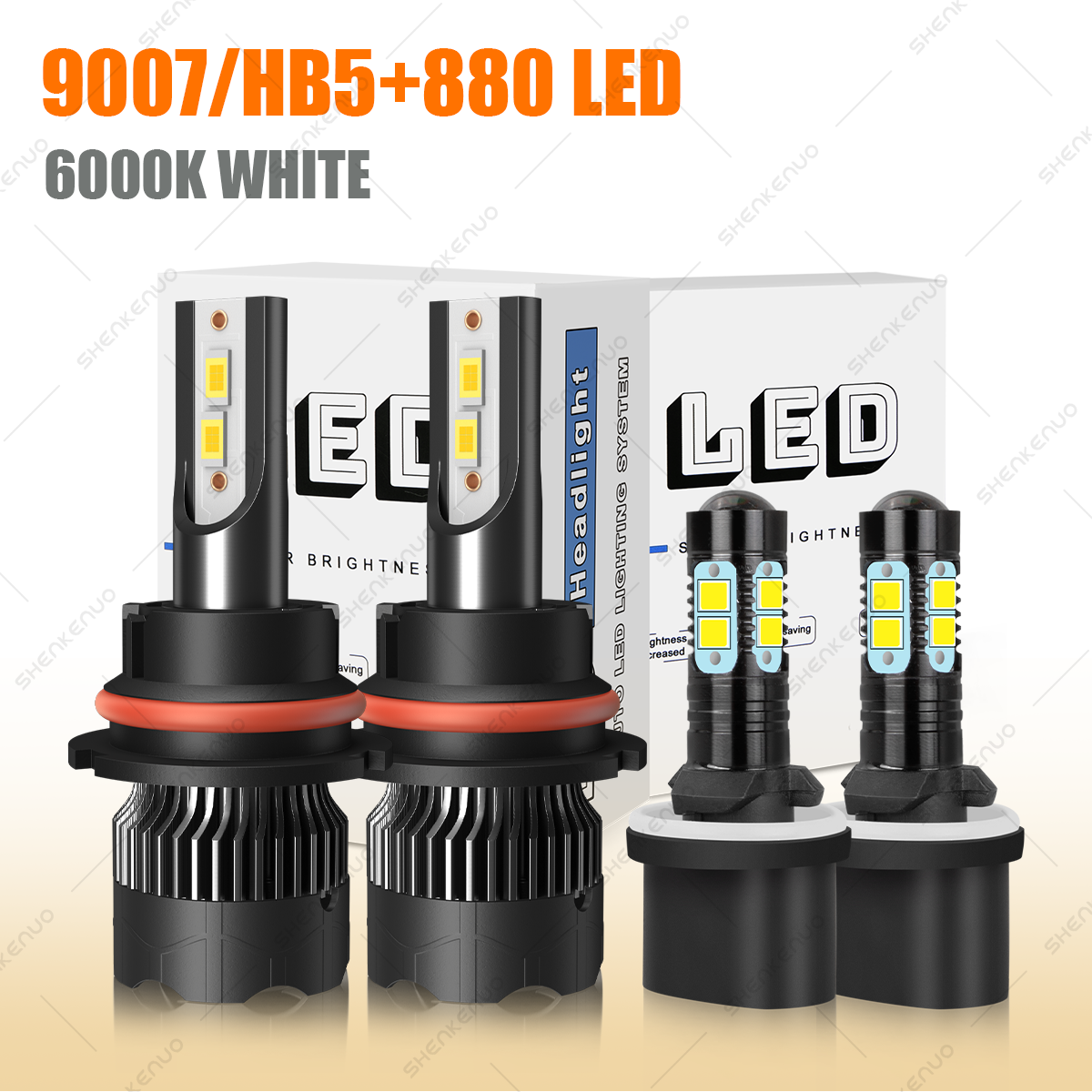 For Dodge RAM 1500 2500 3500 1994-2001 LED Headlight Hi/Lo+Fog Lights bulbs 4x