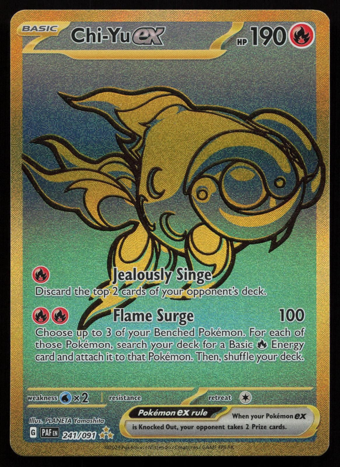Chi-Yu ex 241/091 Holo Hyper Rare Paldean Fates Pokemon English NM