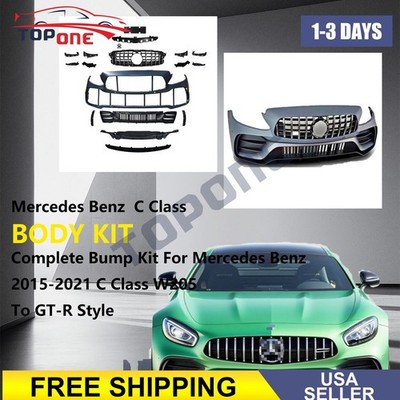 Upgrade 2015-2018 Mercedes-Benz C Class W205 C300 to GT-R Style Front Bumper Kit