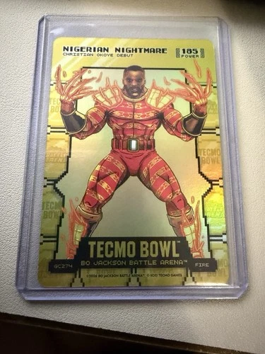2026 Bo Jackson Battle Arena Tecmo Nigerian Nightmare Gold Coin Flip SSP 185 PWR