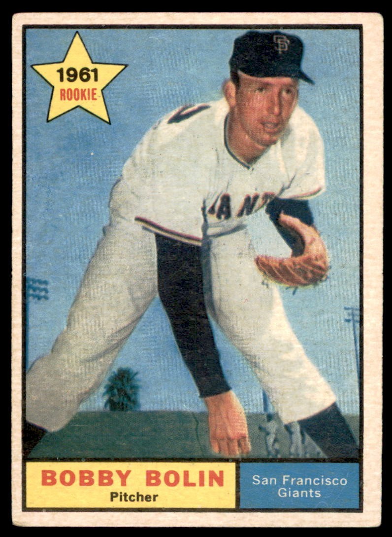 1961 Topps #449 BOBBY BOLIN (a) RC  San Francisco Giants  VGEX