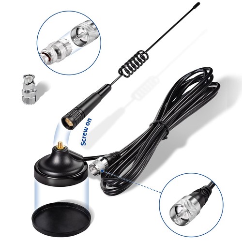 27MHz CB Radio Antenna - Magnetic Base, Handheld, PL259 & BNC Male, Compatibl... - Picture 5 of 9