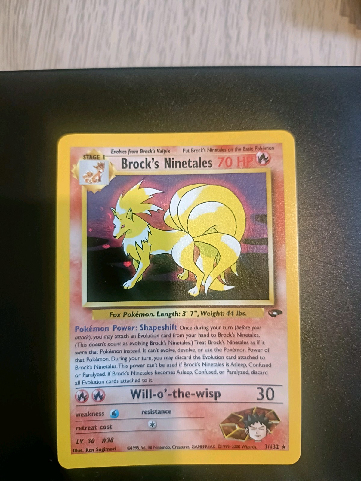 Brock's Ninetales 3/132 Gym Challenge Holo