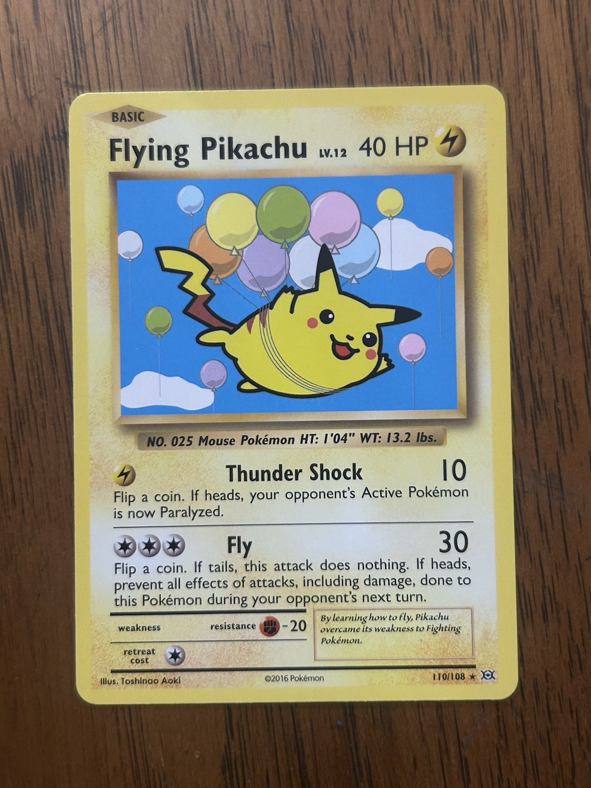 Pokémon TCG XY Evolutions Flying Pikachu Secret Rare 110/108 NM