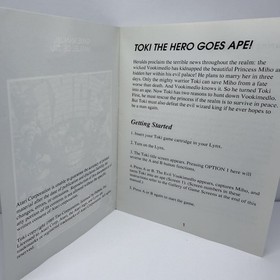 Toki Atari Lynx 1992 Loose Cartridge + Manual Cleaned & Tested Working