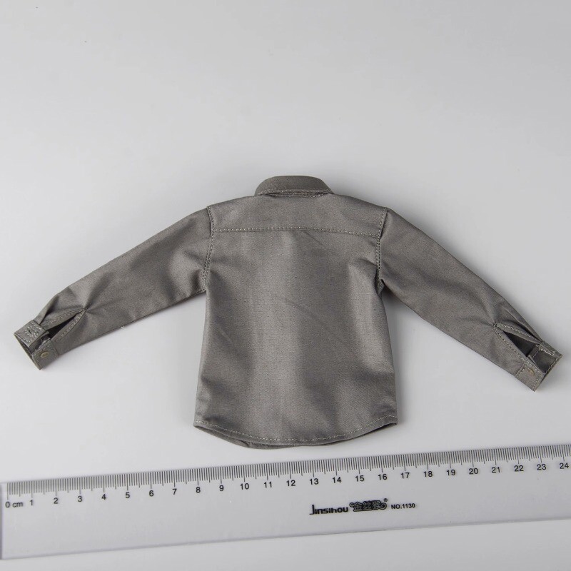 1/6 Scale Solider Retro Large Pocket Grey Shirt For 12"Male Action Figures Body