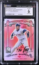 2001 Donruss Elite Passing the Torch Autograph Pedro Martinez /100 CGC 6 Auto 10
