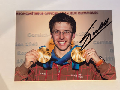 Simon Ammann ski jumping hand signed 13x18 cm photo