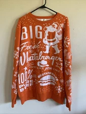 Whataburger Orange Crewneck Pullover Holiday Christmas Sweater Unisex Adult XL