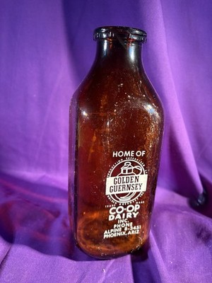 Brown Quart Golden Guernsey milk bottle Phoenix, Ariz