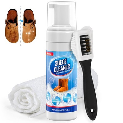 Suede Shoe Cleaner, 6.76 fl oz Suede and Nubuck Cleaning Kit with Brush & Tow...
