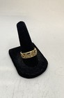 10K Yellow Gold Diamond Filigree Band Ring Size 8 Openwork Vine Motif 4.8g — photo 2