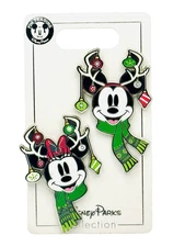 Disney Christmas Holiday Mickey Minnie 2 Pin 2018 Reindeer Antlers Ornaments