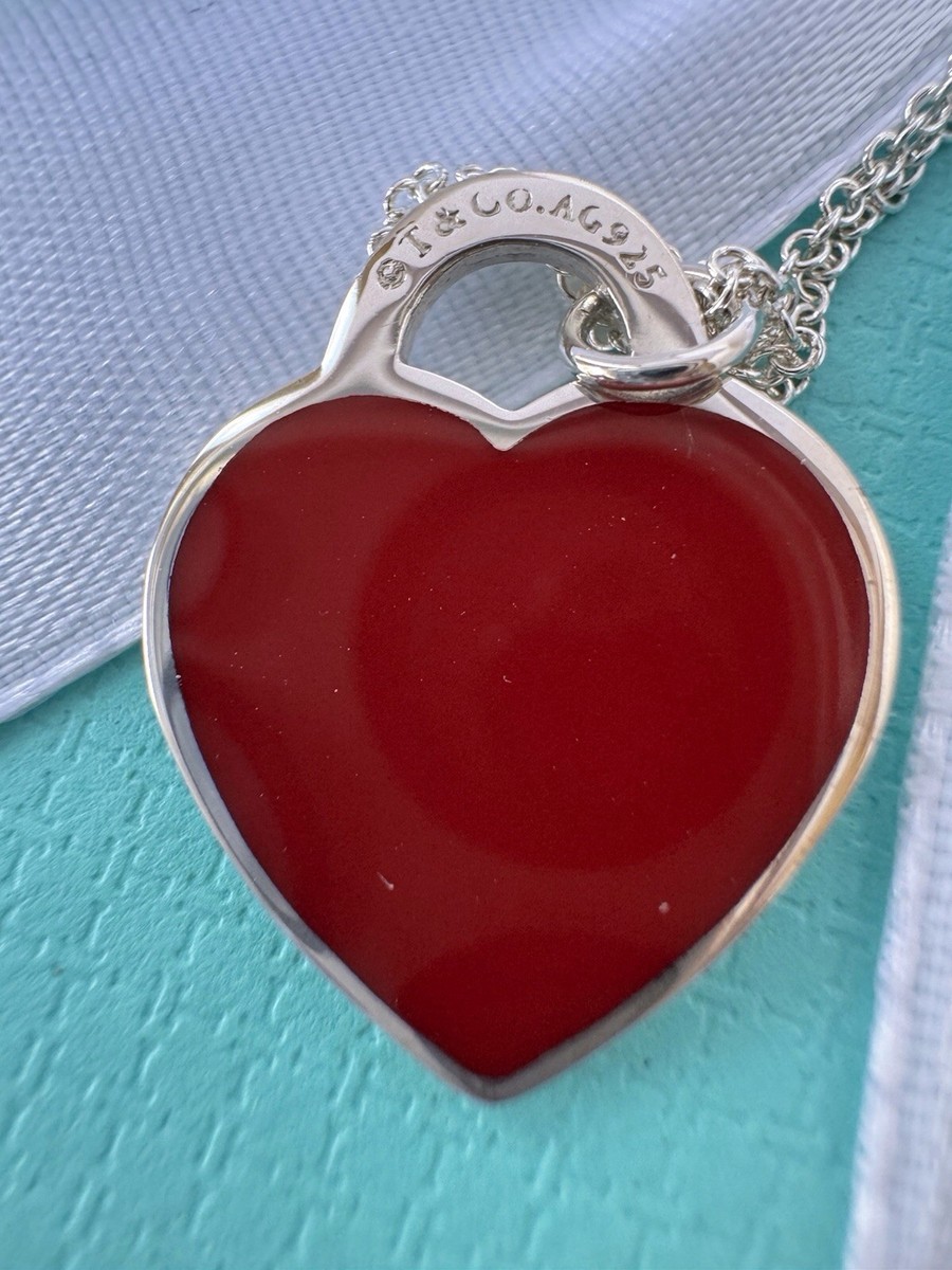 Tiffany ヴィンテージネックレス赤い石レア TIFFANY & Co~Return To Tiffany~ Red Double Heart Tag Pendant
