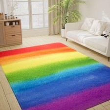Kids Rugs for Playroom  Nursery - 5'x7' Colorful Washable Rainbow Area Rug, ...