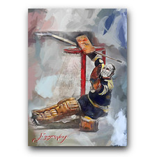 Gerry Cheevers #2 Art Card Limited 39/50 Edward Vela Signed (Boston Bruins)