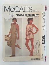 VTG McCalls 7573 Jumpsuit Romper Sewing Pattern Size 6-8 CUT COMPLETE 1981