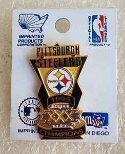 🔥🏈 NFL SUPER BOWL XXX (30)~STEELERS 1995 ERROR/Wishful Thinking PIN~FREE SHPG!