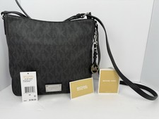 Michael Kors Jet Set Travel Large Messenger Bag MK Signature Black NWT Crossbody