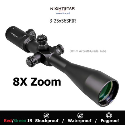 NIGHTSTAR 3-25X56SFIR 8x Zoom Ratio Side Focus IR Glass Reticle Scope