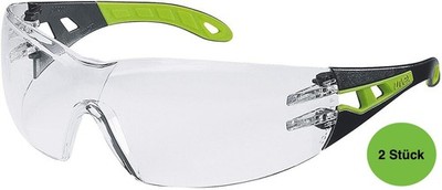2St Uvex Pheos Supravision Arbeitsschutzbrille 9192225 schwarz grün kratzfest