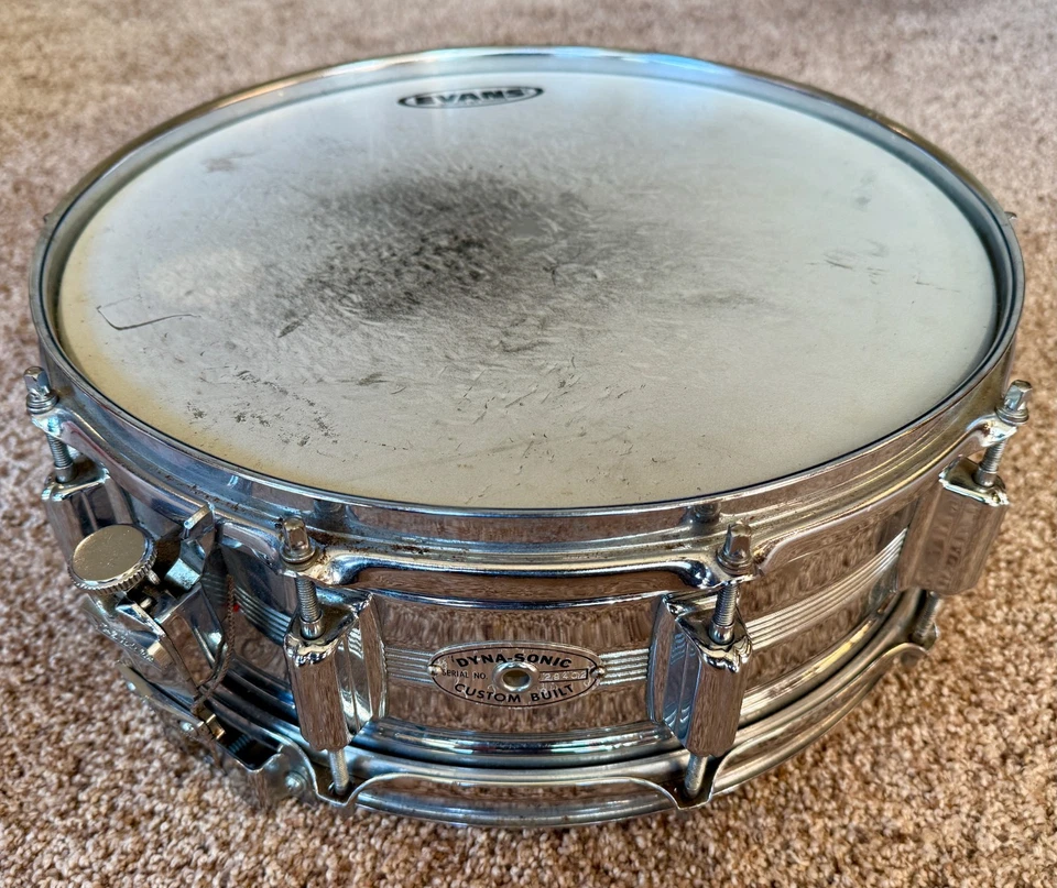 Rogers Dynasonic 5 Line Snare mit Schiene - COB Chrom über Messing - 5 x 14 mit Brasso