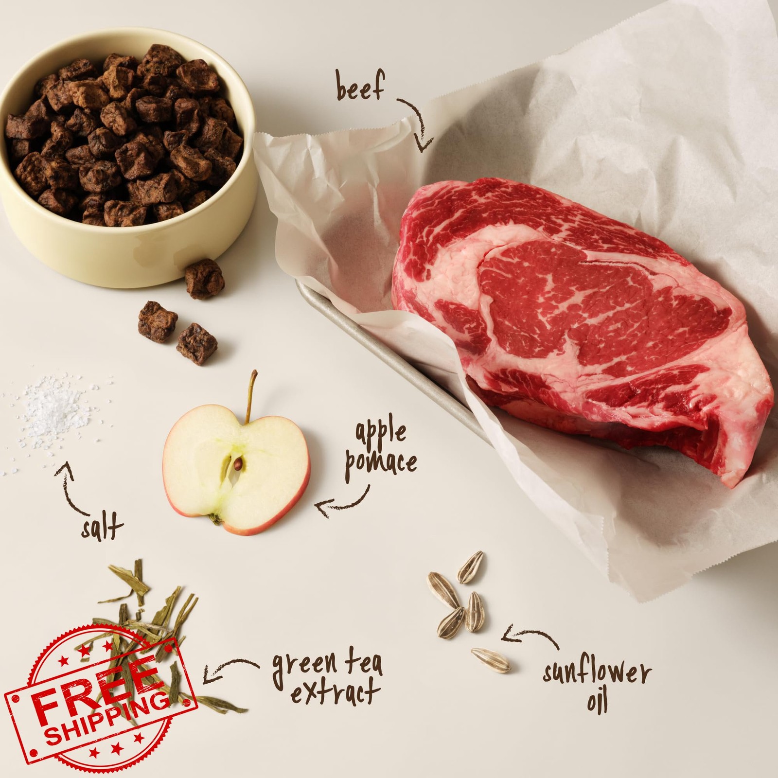 Full Moon Dog Food, Ranch Raised Beef, 1lb, Air Dried, Pure Protein