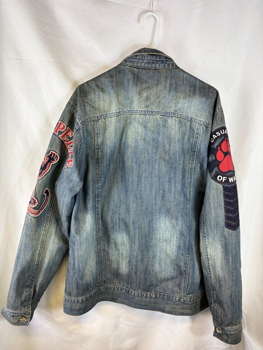 Vintage Pelle Pelle Denim Jacket Sports Baseball MVP Letterman Flannel Lined 2XL View 4