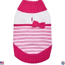 Blueberry Pet Pinky Princess Cozy Chenille Fleece Sweater with Bow for Small