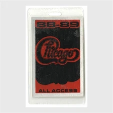 Chicago 1988 Concert Tour All Access Laminated Backstage Pass