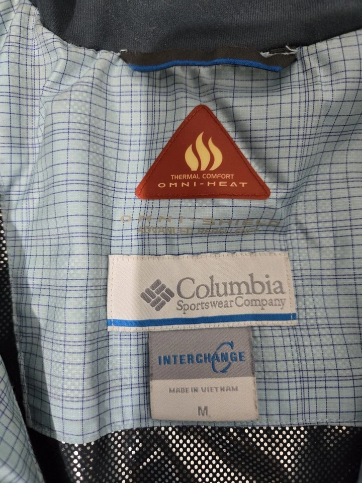 Chaqueta Columbia Omni-Heat Para Mujer Ropa de Trabajo Térmica Mediana Azul Intercambio Mancha Foto 3 de 4