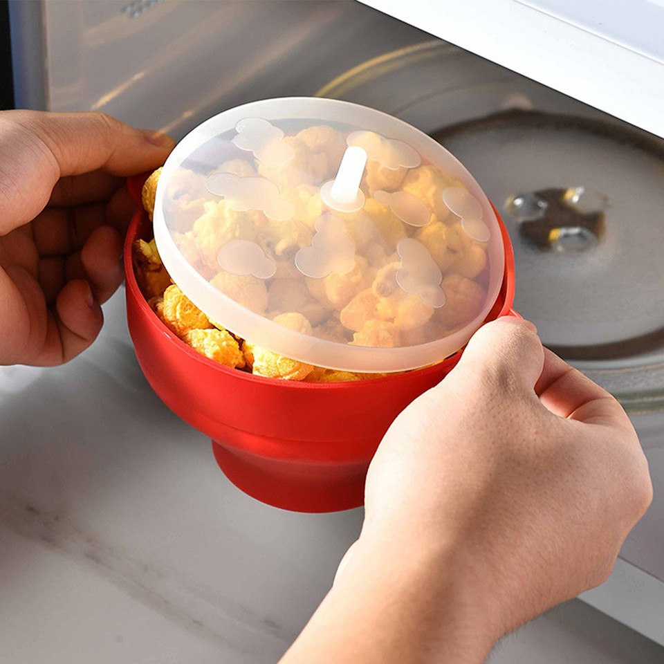 Microwave Silicone Popcorn Popper Maker Collapsible Bowl eBay