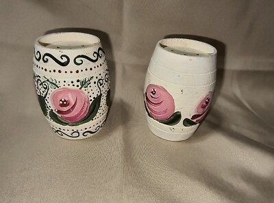 Vintage Wood Barrel S & P Shaker Set ''Unfinished'' Craft