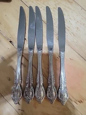 Oneida Pembrooke Renoir Set of 5 Dinner Knives SSS Stainless Flatware