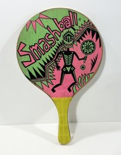 Vintage Smashball Paddle Rare 80s Design Wood Beach Tiki Racquet