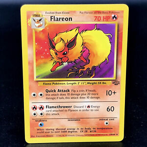 Flareon Rare Pokemon Card Original Jungle Unlimited 19/64