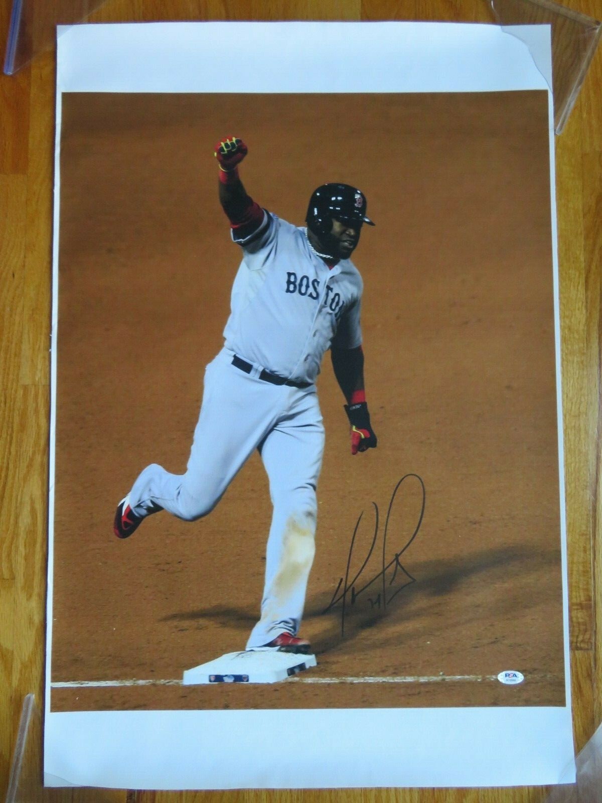 David Ortiz Autographed Signed Boston Red Sox HOME RUN 20x30 Canvas PSA AI18980 WORLD SERIES 